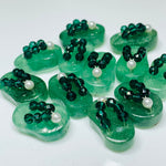 Load image into Gallery viewer, 1 Pair, 100% Natural Green Strawberry Slipper Shape Gemstone, Carved Gemstone, Loose Gemstone, Slipper Shape Gemstone, 18X11 mm