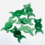 Load image into Gallery viewer, Natural Green Strawberry Hand Carved Triple Moon Shape Bead, Strawberry Triple Moon Shape Carving Loose Gemstone Beads for Jewlery, 22X10 MM