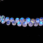 Load image into Gallery viewer, Faceted Rainbow Moonstone Pear Beads: AAA Briolettes, 4 Inch Strand