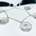 Load image into Gallery viewer, 5 Pcs AAA Crystal Quartz Flower Beads: Carved Gemstone Strand, 14mm