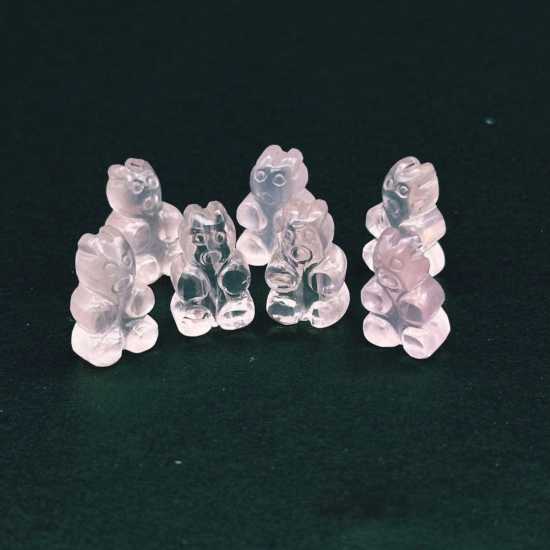 Natural Rose Quartz Teddy Bear Shape Gemstone Beads, 10X16 MM Minimalist Carving Teddy Bear Beads For Jewelry, Loose Rose Quartz Charm Beads