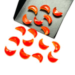 Load image into Gallery viewer, Natural Carnelian Moon Shape Gemstone Beads, Carnelian Faceted Moon Shape Carving Beads, 12 MM Carnelian Hand Carved Moons For Jewelry