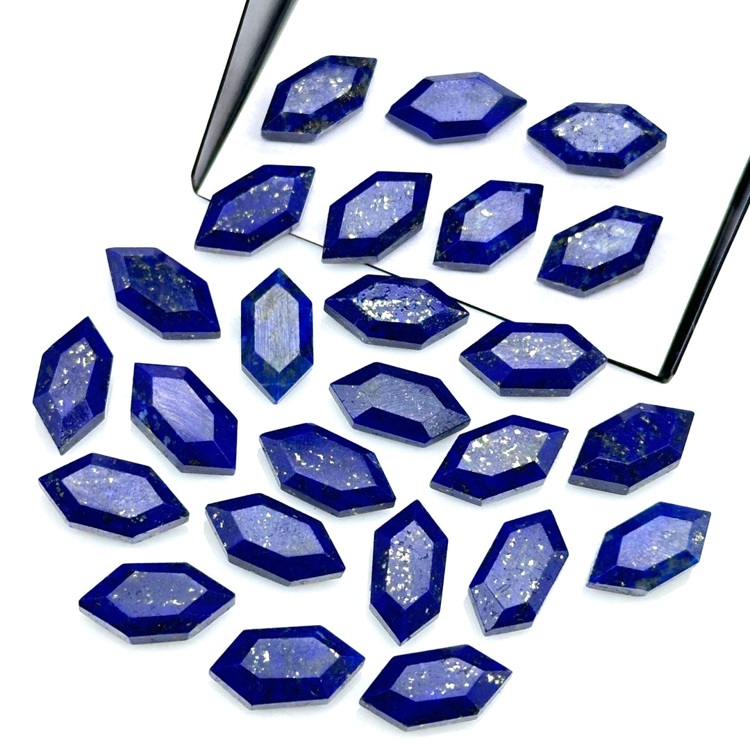 Lapis Lazuli Hexagon Shape Gemstone Beads, New Fancy Shape Charms For Jewelry, 7X14 Geometrical Gemstone Beads, Wholesale Carving Beads