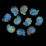 Load image into Gallery viewer, AAA+ Natural Rainbow Moonstone Carved Shell Beads, Hand Carved Snail Shell Shape Gemstone, 16 MM Flashy White Seashell Charms For Jewelry