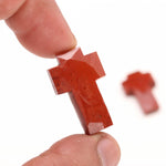 Load image into Gallery viewer, Natural Red Jasper Carved Cross Shape Gemstone, AAA Red Jasper Faceted Blue Opal Cross Beads, Healing Energy &amp; Protection Beads