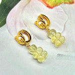 Load image into Gallery viewer, Cute Teddy Bear Earrings, Lemon Quartz Carved Gummy Bear Earrings For Girls, Bridesmaid Gift, Anniversary Gift For Her, Handmade Jewelry
