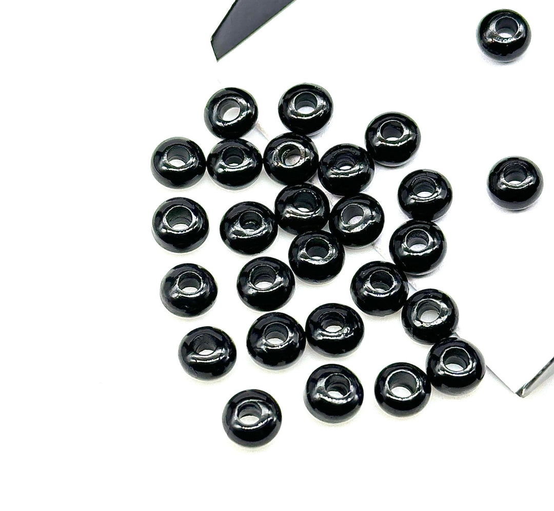 Super Cute AAA Black Onyx Donut Shape Beads, Natural Black Onyx Donut Carving Stone, Loose Donut Shape Charm Beads, Energy Healing Stone 6MM