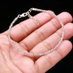 Load image into Gallery viewer, Natural Labradorite Beaded Bracelet, Faceted Labradorite Beads Bracelet, Gemstone Silver Bracelet/Anklet, Yoga &amp; Meditation Bracelet, 2 MM
