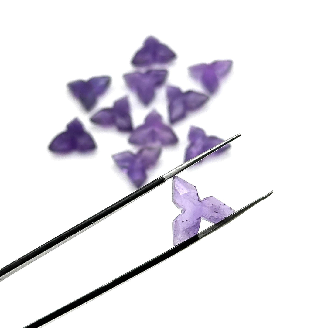 Purple Amethyst Ninja Star Shape Gemstone, Hand Carved Star Shape Beads for Jewelry Making, Faceted Briolette's, Healing Crystals, 12 MM