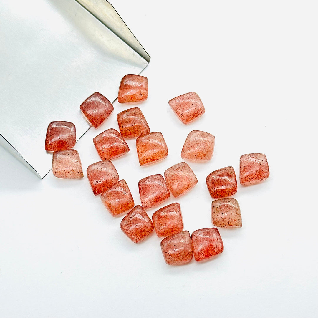 2,3,4,5,6Pcs Natural pink strawberry smooth fancy Shape jewelry Making Loose Gemstone,smooth Gemstone brioletts Gemstone for Jewelry 8X10mm.