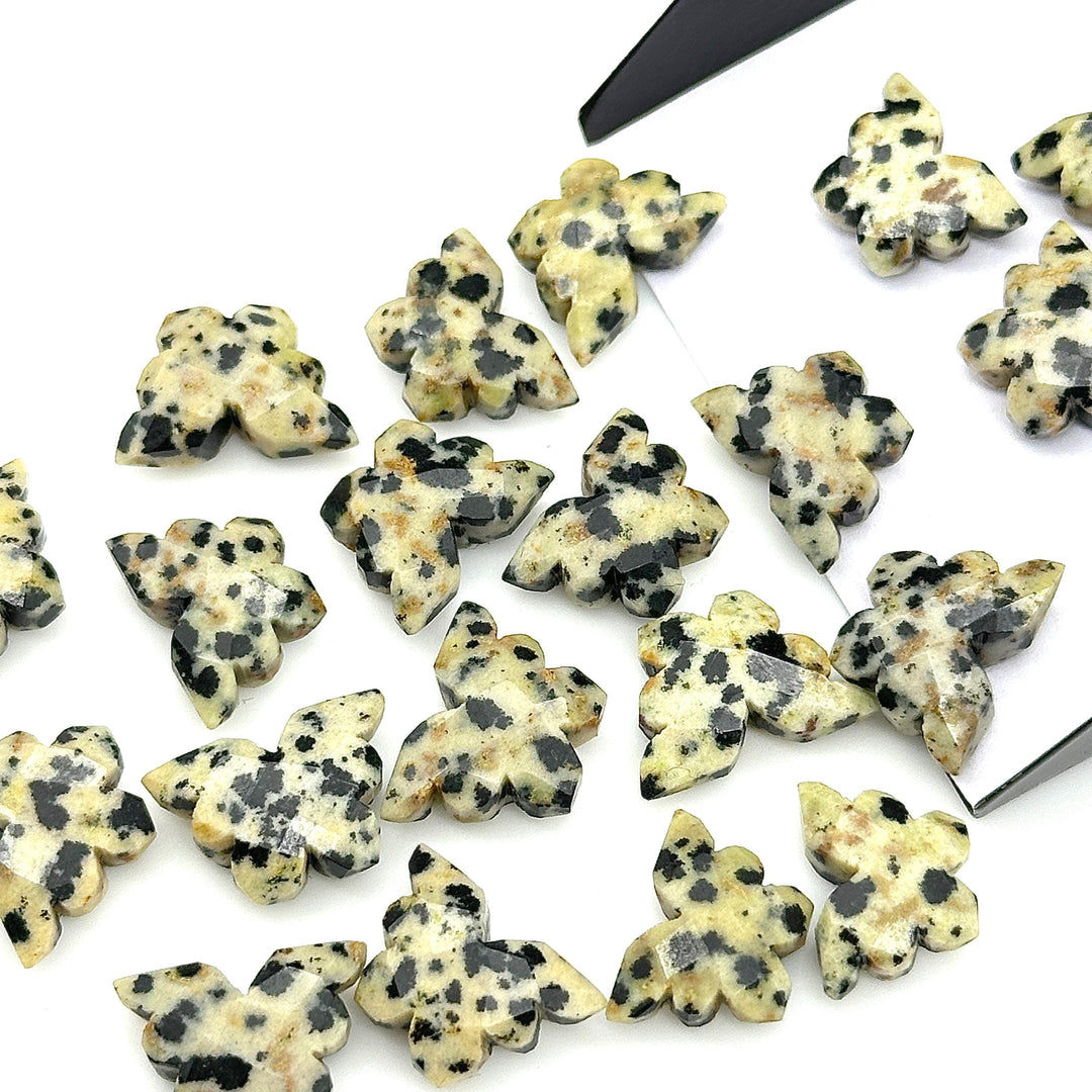 Natural Dalmation Jasper Butterfly Beads, Carved Gemstone Beads, Faceted Gemstone Carving Beads, Jewelry Making Wholesale Beads 14x10 MM