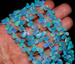 Load image into Gallery viewer, Light Blue Opal Pear Shape Beads, AAA Fire Ethiopian Opal Pear Shape Gemstone Beads, Jewelry Making Welo Opal Beads, 4-8 MM