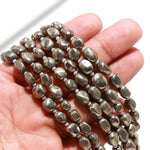 Load image into Gallery viewer, Natural Pyrite Tumble Shape Beads, Smooth Pyrite Nuggets Shape Beads, 8" Strand Fancy Jewelry Making Beads Loose Beads, 6X8 MM Approx