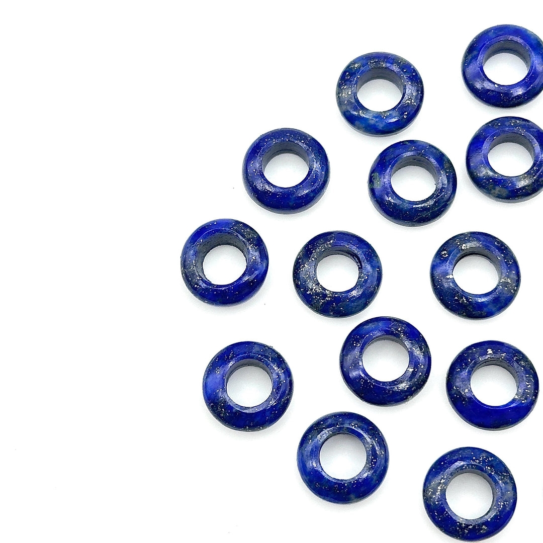 AAA Quality Lapis Lazuli Donut Shape Stones, Natural Lapis Lazuli Donut Carving, Healing Gemstone Beads, 12 mm Blue Donut Smooth Beads
