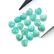 Faceted Amazonite Heart Briolettes: AAA Grade, 10mm Gemstone Charms