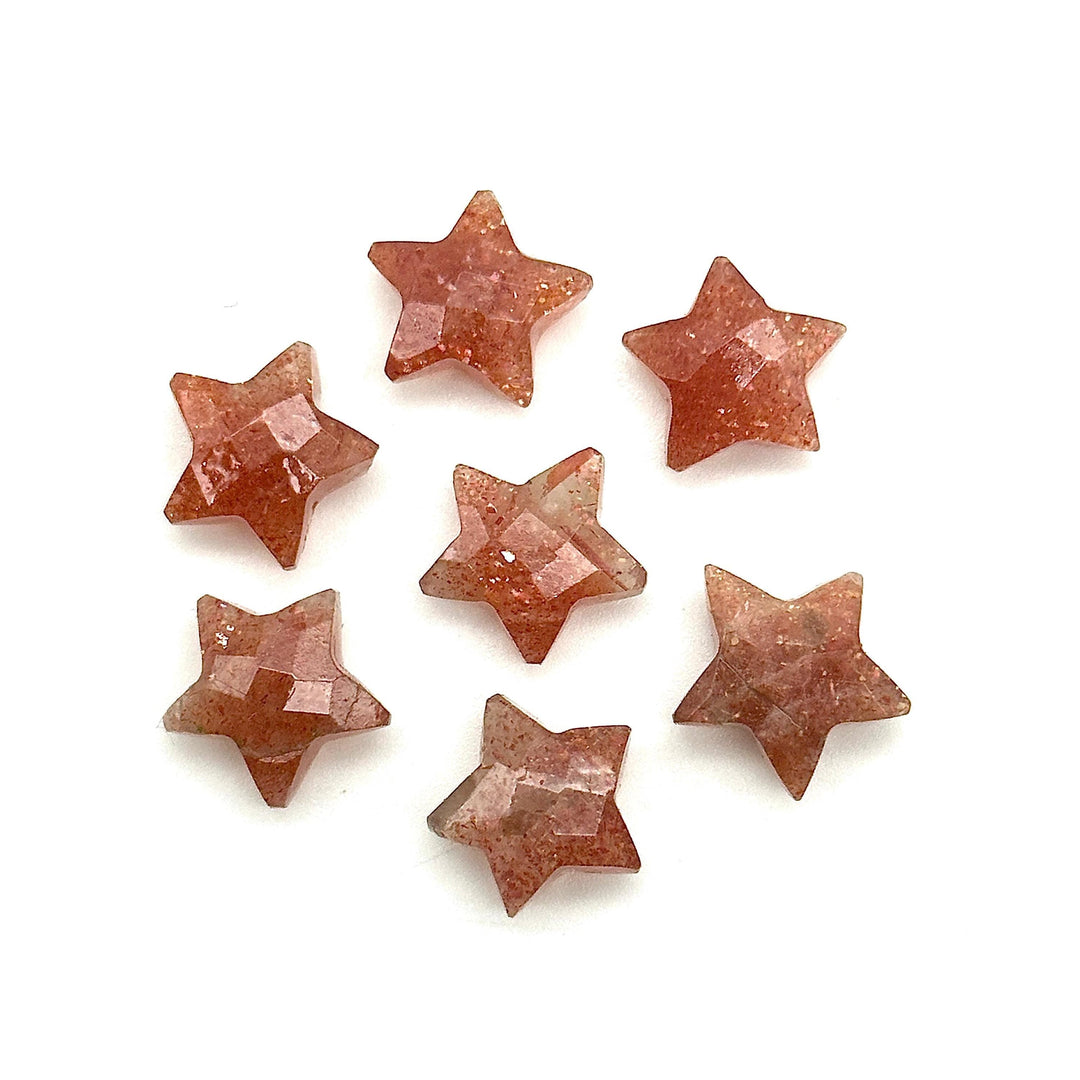 Natural Red Sunstone Star Shape Briolettes, Red Sunstone Carved Faceted Star Charms, Wholesale Loose Beads for Jewelry, 12 MM, Hand Carvings