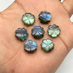 Load image into Gallery viewer, Carved Labradorite Flower Shape Beads, Natural Labradorite Flower Carving Stone, Wholesale Jewelry &amp; Craft Charms, 14 MM Healing Labradorite