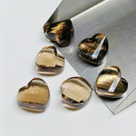Load image into Gallery viewer, 2,3,4,5,6 pcs 100% Natural smokey quartz twisted heart Shape Carved Gemstone, Loose Gemstone, fancy Shape Gemstone , Carved Gemstone 12 mm