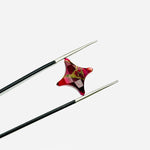 Load image into Gallery viewer, Hot Pink Mohave Turquoise Ninja Star Shape Beads, Carving Beads, Copper Hot Pink Turquoise Gemstones, 11X15 MM Jewelry Making Charms Beads