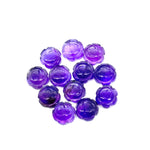 Load image into Gallery viewer, 2,3,4,5 pcs 100% Natural purple amethyst Fancy Shape Carved Gemstone, Loose Gemstone, sunflower Shape Gemstone, Carved Gemstone 12 mm