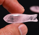 Load image into Gallery viewer, AAA Rose Quartz Handmade Fish Carving Beads, Pink Rose Quartz Healing Fish Shape Gemstones, 10X30 MM, Fish Charms For Jewelry Making