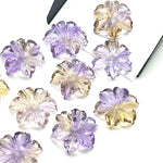 Load image into Gallery viewer, Beautiful Natural Ametrine Carved Flower, Hand Carved Flower Shape Gemstone, 18 mm Naturally Carved Flower for Jewelry, Carved Crystal