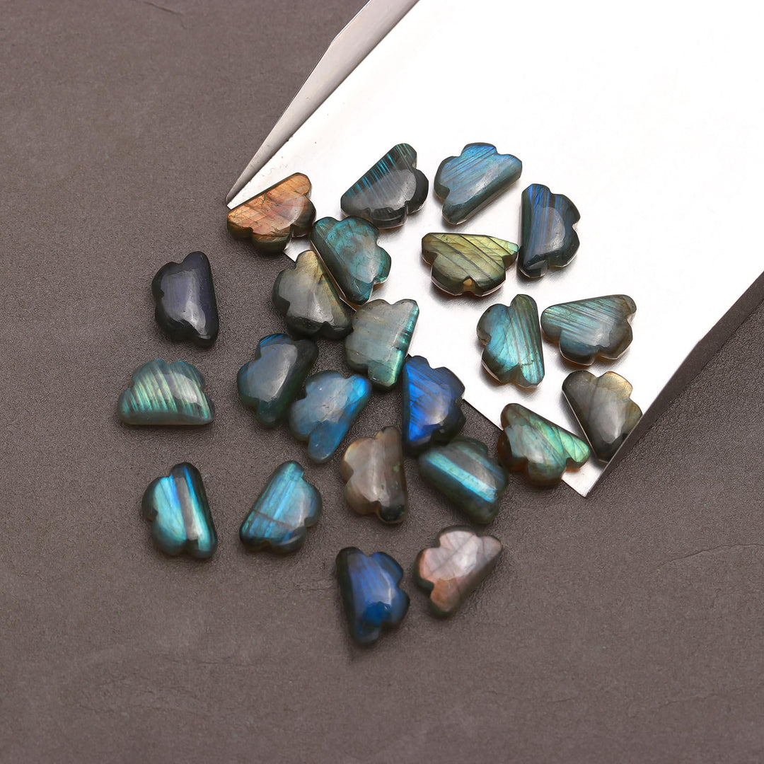 Natural Labradorite Smooth Cloud Briolette's, Flashy Labradorite Cloud Shape Beads, Hand Carved Cloud Charms, Craft Making Beads, 16X10 MM