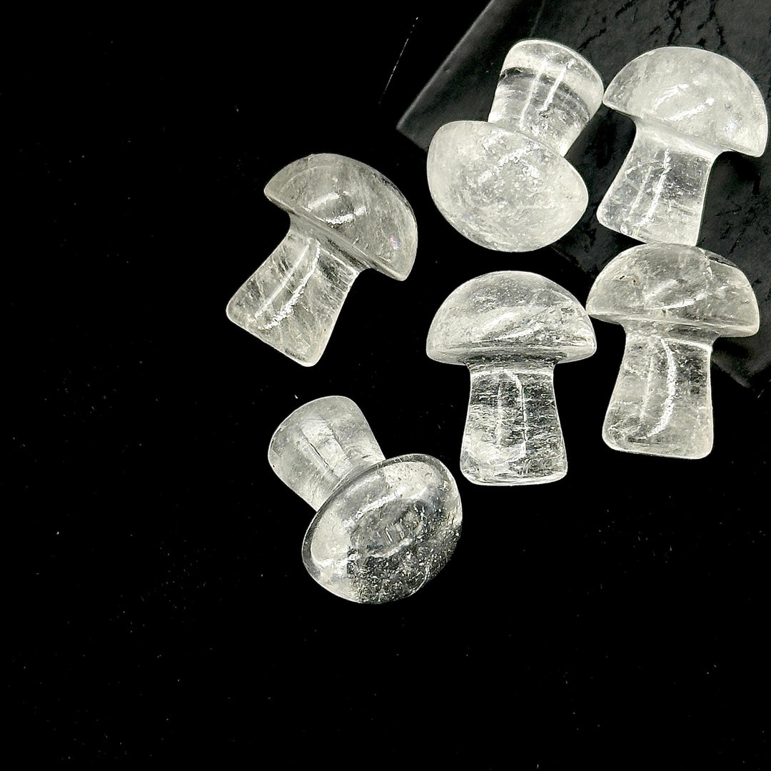 1 Pc Natural Crystal Quartz Mushroom Shape Stone, Mushroom Shape Gemstones, 22 MM Mushroom Carving Stones, Mushroom Crystal, Crystal Healing