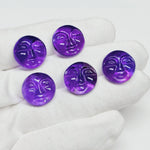 Load image into Gallery viewer, 1, 2,3,4,5 Pcs 100% Natural Amethyst face Shape Carving, Hand carved face shape Gemstone, carved Gemstone jewelry Making,18 mm