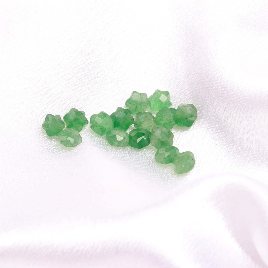 Green Strawberry Stars Briolette's, Green Strawberry Star Shape Beads, 6 MM Star Shape Gemstone for Jewelry, 6 Sides Carving Star Beads