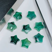 AAA Natural Emerald Faceted Star Shape Gemstone, Green Emerald Star Shape Briolettes, Loose Star Gemstone for Jewelry Making, 10 MM