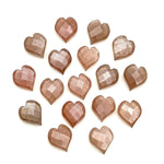 Load image into Gallery viewer, Chocolate Moonstone Heart Shape Beads, Natural Moonstone Hand Carved Heart Charms for Jewelry Making, Heart Shape Briolette's, 13 MM