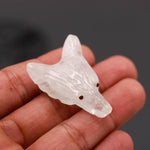 Load image into Gallery viewer, Natural Crystal Quartz Fox Head, AAA Onyx Jewelry Making Gemstones Side Drill from Ear, Head Carved Beads, Reiki Healing Crystal, Home Decor