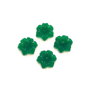 Green Onyx Flower Shape Gemstone, Flower Shape Carving, Hand Carved Green Onyx Flower, 18 MM, Floral Carved Beads For Jewelry