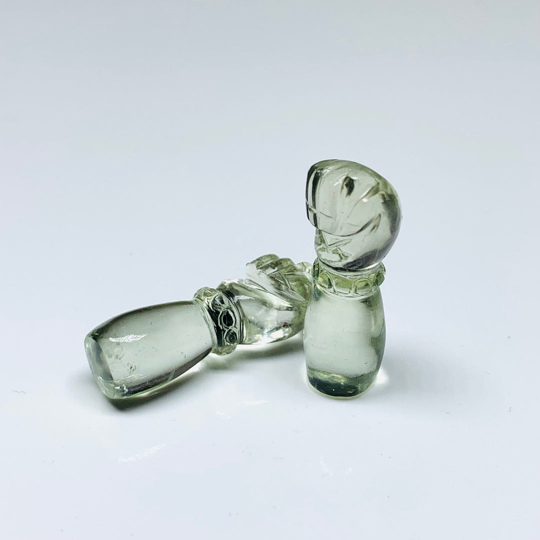 1,2,3,4,5 Pcs Natural Green Amethyst Hand Carved Hand Shape, Carved Hand Shape Gemstone For Jewellery, Hand Shape Gemstone, 31X10 mm