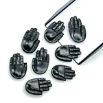 Load image into Gallery viewer, Natural Black Onyx Hamsa Shape Carved Stone, 25 MM Palm Shape Gemstone, Black Onyx Handmade Charms, Jewelry Making Hamsa Charm Beads