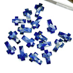 Load image into Gallery viewer, Lapis Lazuli Cross Shape Gemstone Beads, Faceted Cross Carving Beads, Healing Gemstone Beads, Holy Cross Loose Beads, Power Beads 15X10 MM