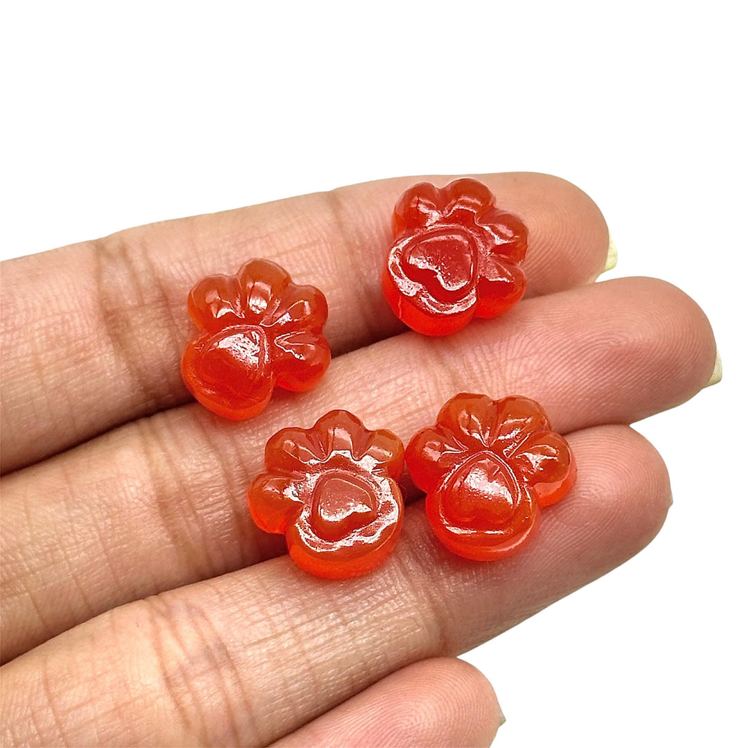 Super Cute Natural Carnelian Dog Paw Carving, AAA+ Quality Gemstone Paw Carving, 13 MM Little Paw Charm, Gift For Dog Lover, God Owner Gifts