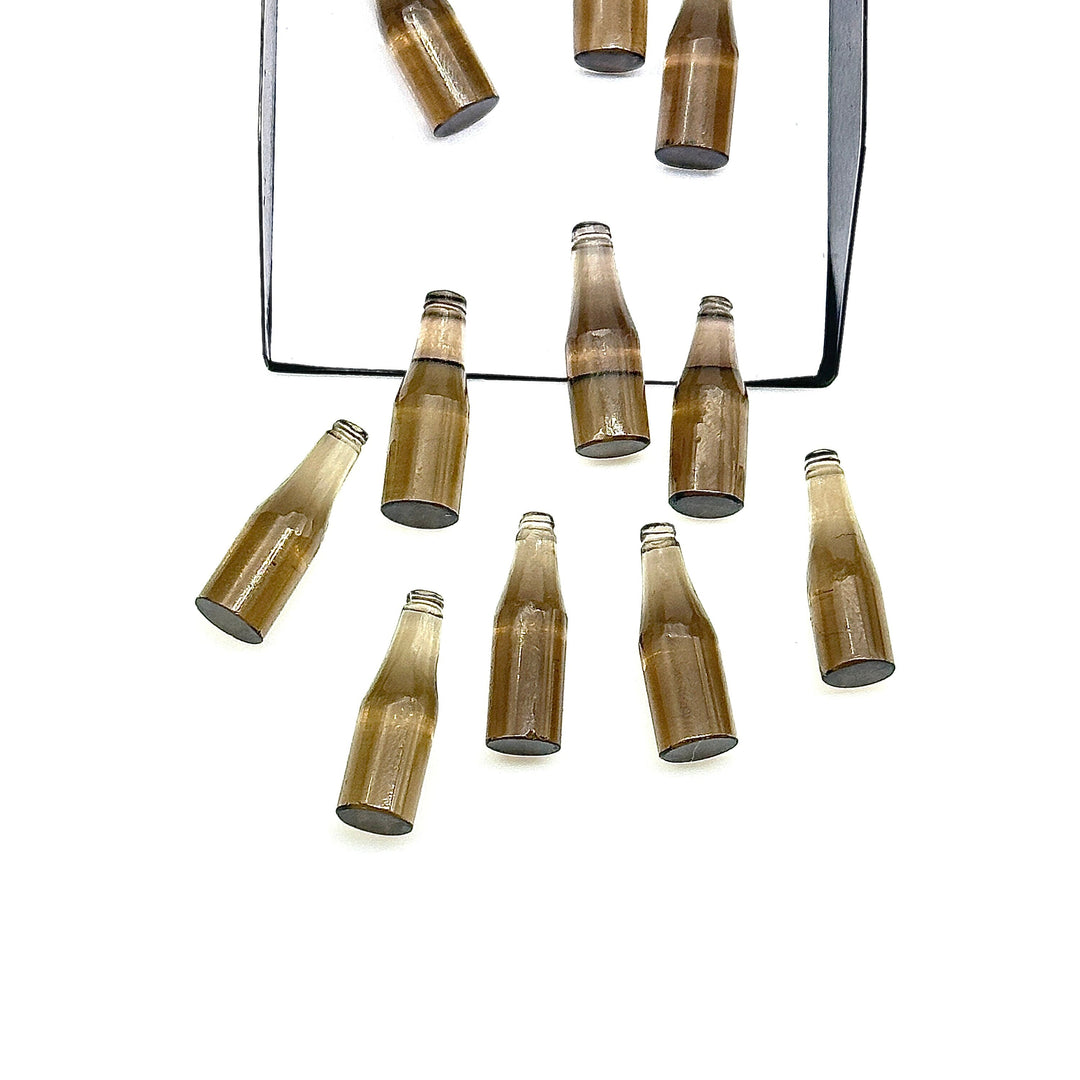 AAA+ Natural Smokey Quartz Mini Bottle Carving Beads, Bottle Shape Hand Carved Gemstone, Jewelry Making Charms, 7X21 MM Miniature Carvings