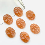 Load image into Gallery viewer, 1,2,3,4,5 Pcs Natural peach moonstone oval face Shape Carving, Hand carved face shape Gemstone, carved Gemstone jewelry Making,18X14 mm