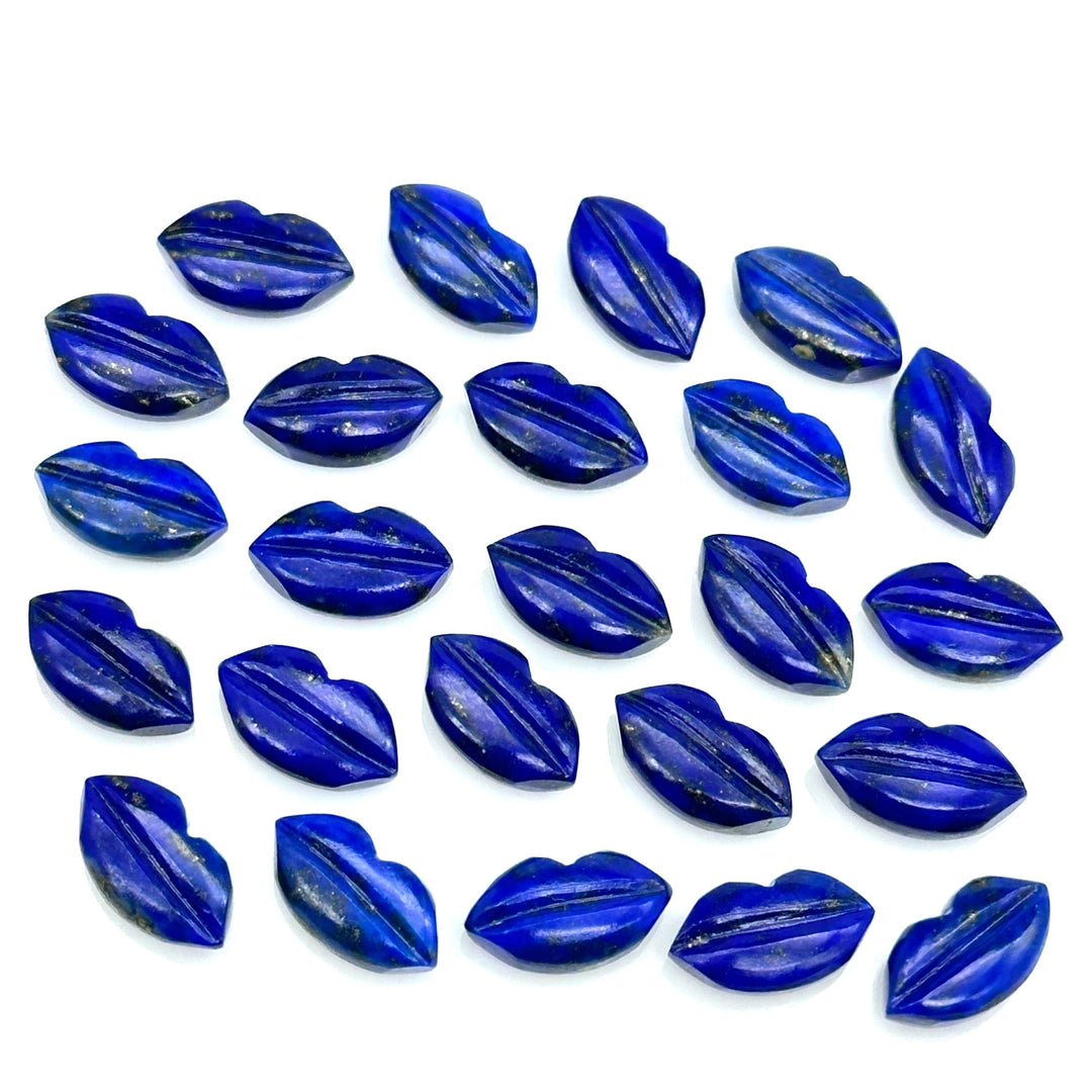 Natural Lapis Lazuli Lips Shape Beads, Hand Carved Lips Shape Gemstone Beads, Lips Shape Fancy Charms, 14X8 MM, Blue Lips Briolettes Beads