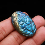 Load image into Gallery viewer, Flashy Labradorite Carving, Mughal Carving Labradorite Stone, Jewelry Making &amp; Crystal Gifts, 23X35 MM