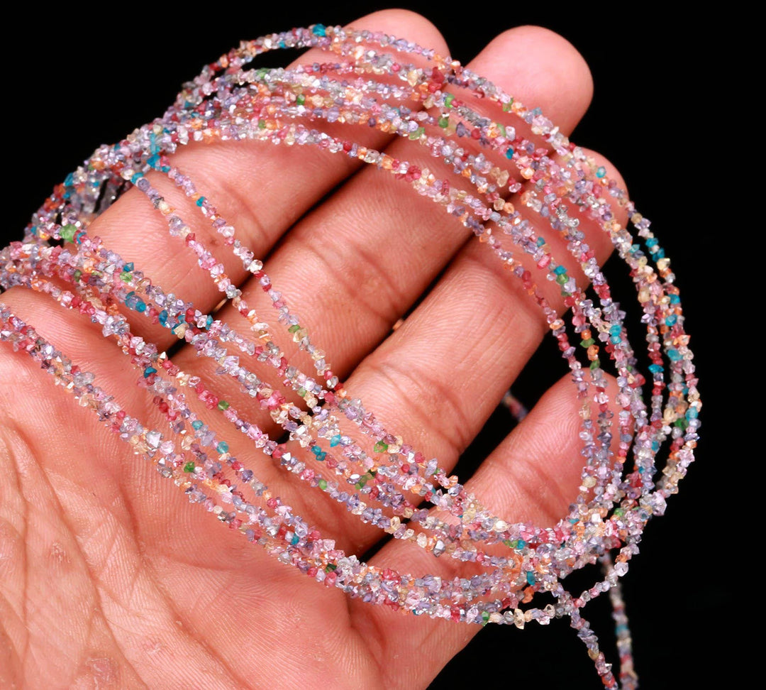 Multi Color Herkimer Diamond Beads, diamond Uncut Beads, 1-2 MM Tiny Raw Diamond Beads, Herkimer Diamond Nuggets Beads, Diamond Rough Beads