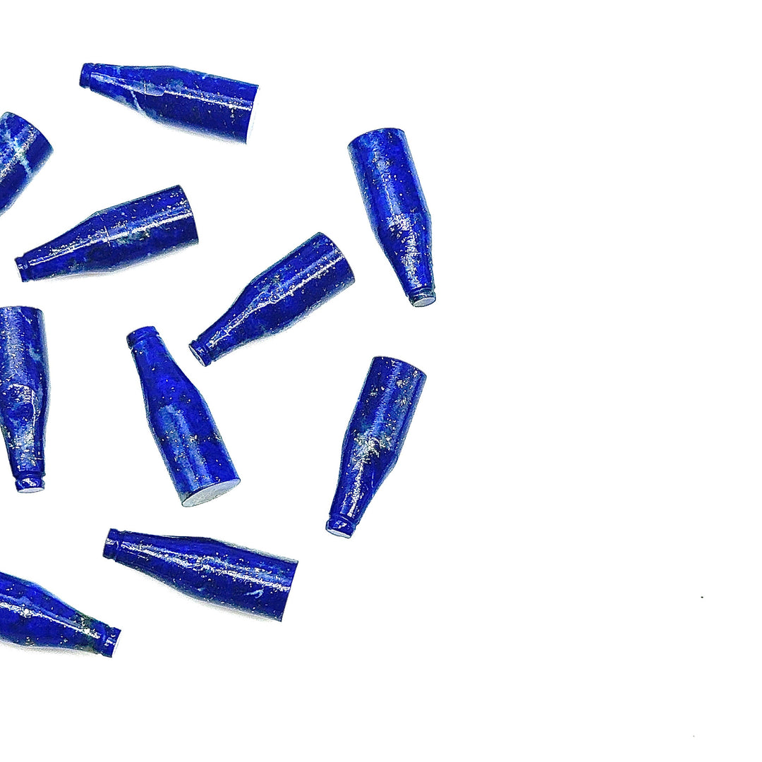 Natural Lapis Lazuli Bottle Carving Beads, Vine Bottle Shape Carved Gemstone, Jewelry Making Charms, 7X21 MM Lapis Tiny Healing Pendants