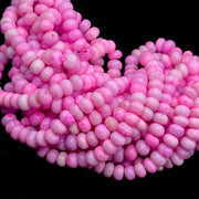 Beautiful Pink Opal Smooth Rondelle Beads, Plain Opal Beads for Jewelry Making, Wholesale Loose Opal Beads, 8MM Pastel Opal for Craft Making