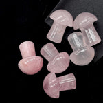 Load image into Gallery viewer, 1 pc Mushroom Shape Gemstones, Natural Rose Quartz Mushroom Shape Stone, 22 MM Mushroom Carving Stones, Mushroom Crystal, Healing Crystals