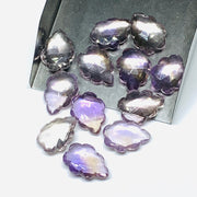 2,3,4,5 pcs Natural Ametrine Fancy Shape Carved Gemstone, Ametrine Leaf Shape Beads, Ametrine Carved Briolette For Jewelry Making 16X10 mm