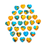 Load image into Gallery viewer, Beautiful Oyster Copper Turquoise Heart Shape Beads, Faceted Orange Turquoise Hearts, Carved Gemstones, 8 MM Jewelry Making Heart Charms
