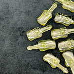 Load image into Gallery viewer, Natural Lemon Quartz Guitar Shape Beads, Tiny Lemon Guitar Shape Hand Carved Gemstone, 26 MM, Miniature Guitar Gemstone, Tiny Charms