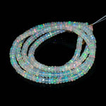 Load image into Gallery viewer, Faceted Ethiopian Opal Rondelle Beads, Natural Flashy White Opal Jewelry Beads, Multi Fire Welo Opal Beads, Wholesale Beads, 5 MM